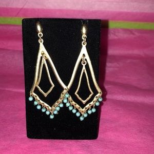 Lia Sophia Turquoise & Goldtone Earrings